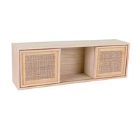 WANDERLUST DECO Estante de pared de Madera y rejilla marrón 81x17.5x26