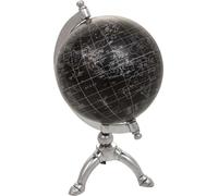 WANDERLUST DECO Globe en plastique sur socle en aluminium noir, D15x20h cm