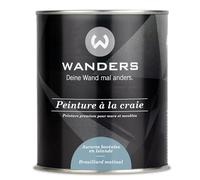 Wanders Peinture Shabby Chic à la craie 750 ml - Brouillard du matin/Bleu gris clair - Laque pour cuisine et peinture pour meubles sans ponçage. Peinture à la craie, pour bois et plus. Haute