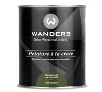 Wanders Peinture Shabby Chic à la Craie 750 ml - Brun Boue/Vert Olive Foncé - Laque pour Cuisine et Peinture pour Meubles sans Ponçage. Peinture à la Craie, pour Bois & Plus. Haute Couvrance, Séchage