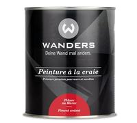 Wanders Peinture Shabby Chic à la Craie 750 ml - Rouge Vif/Rouge Intense - Laque pour Meubles de Cuisine et Peinture pour Meubles sans Ponçage. Peinture à la Craie, pour Bois & Plus. Haute Couvrance