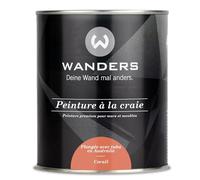 Wanders Shabby Chic Peinture à la craie 750 ml Corail/orange rouge clair - Peinture pour meubles de cuisine et meubles de cuisine sans ponçage - Peinture à la craie pour bois et plus encore - Haut