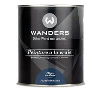 Wanders Shabby Chic Peinture à la craie 750 ml - Façade de minuit/Bleu foncé - Laque pour meubles de cuisine et peinture pour meubles sans ponçage. Peinture à la craie, pour bois & plus. Haute