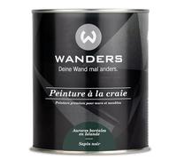 Wanders Shabby Chic Peinture à la craie 750 ml - Noir Sapin/Vert Foncé - Laque pour meubles de cuisine et peinture pour meubles sans ponçage. Peinture à la craie, pour bois & plus. Haute couvrance