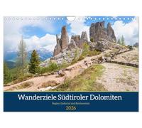 Wanderziele Südtiroler Dolomiten - Region Gadertal und Buchenstein (Wandkalender 2026 DIN A4 quer), CALVENDO Monatskalender: Ausflugsziele in grandioser Alpenlandschaft der Dolomiten