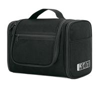 WANDF Grande Trousse de Toilette Femme Suspendu Trousse Maquillage Homme Voyage Organisateur de Sac pour Cosmétiques Toilettes(Denim Black-2)