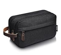 WANDF Trousse de Toilette pour Hommes Femmes Trousse de Toilette Toilette pour Hommes Femmes Nylon Léger (B - Noir)