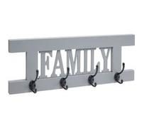 Wandgarderobe HWC-C60 Family Shabby-Look Vintage 60x21cm grau-blau