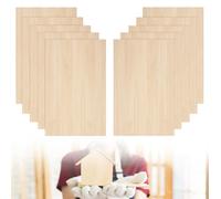 WANDGU 10 Pièces Plaque en Bois de Bricolage: Plaques de Contreplaqué en Bois de Balsa, 300 x 200 x 3 mm, Planches de Balsa pour Projets au Laser, Modèles DIY, Artisanat, Peinture