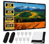 WANDGU 100 Pouces Ecran Videoprojecteur: Écran de Projection 4k 16: 9 HD Anti-Plis, Toile Videoprojecteur Manuel Portable Pliable Extérieur pour Cinéma Maison, Fête, Commercial, Nuit de Cinéma