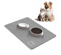 WANDGU 40 x 60 cm Tapis d'alimentation imperméables pour animaux de compagnie : tapis de gamelle pour chat, tapis antidérapant pour gamelle pour chien, super absorbant à séchage rapide, tapis de