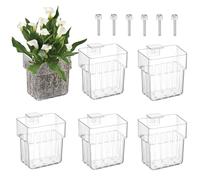 WANDGU 6 Supports à Plantes pour Aquarium en Acrylique: Pots Suspendus Décoratifs avec Ventouses, Système de Culture pour Décoration Aquatique Mini Bassin | Design Moderne et Pratique