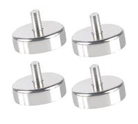 WANDGU Aimants en néodyme avec filetage : lot de 4 aimants ronds puissants en néodyme, aimants en pot ronds, avec filetage extérieur M6, force de traction de 55 kg, force de traction de 55 kg, aimant