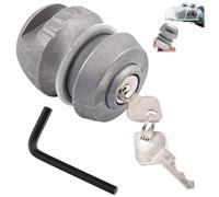 WANDGU Antivol de remorque en alliage de zinc Serrure de caravane : sécurité Hitchlock avec 2 clés, antivol à bille robuste pour attelages de remorque courants, argent