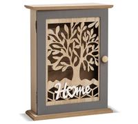 WANDGU Boîte à Clés Murale en Bois: Organisateur Décoratif Vintage avec 6 Porte-Clés, Coffret de Rangement Sécurisé pour Clés et Bijoux, Étagère de Stockage Élégante pour Entrée ou Bureau