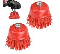WANDGU Brosse Boisseau en Nylon: 2Pcs 75mm Brosses Abrasives en Fil de Nylon, Brosse Nylon Perceuse, Nylon Aggressif Polyssage, Outils Abrasifs Poncage Bois pour Enlever Rouille, Corrosion, Peinture
