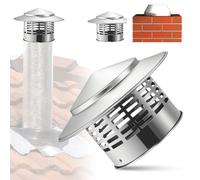 WANDGU Cheminée en Acier Inoxydable Capuchon: 110mm Cheminée Tuyau Couverture de Pluie, Chapeau Evacuation Fumee Toiture Maison, Capot de Cheminée avec Protection Contre Les Oiseaux pour Toiture