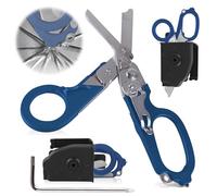 WANDGU Ciseaux Médicaux Multifonctions Pliables 6 en 1 Raptor, Cisailles d'urgence, Multitool Pinces pour activités quotidiennes (bleu)