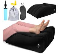 WANDGU Coussin De Rehausse des Jambes Gonflable: Coussin Repose-Pieds Gonflable pour Le Voyage, Coussin en Coin Ergonomique pour Dormir, Noir