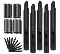 WANDGU Cuttermesser Set: 5 Pièces Outils de Précision en Acier Inoxydable, Cutter Portable pour Projets de Bricolage et d'Artisanat (9MM Noir)