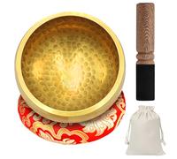 WANDGU Ensemble de bols chantants tibétains, petits, 8 cm, avec maillet en bois et coussin pour bol chantant, sac de rangement en tissu, guérison, méditation, yoga, chakra