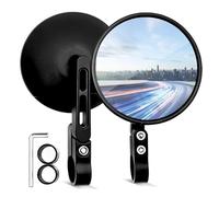 WANDGU Ensemble de rétroviseurs universels pour moto : rétroviseurs ronds pour guidon de vélo, rotation à 360 °, vue arrière de guidon de vélo sécurisée, rétroviseurs ronds compatibles avec scooter,