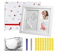 WANDGU Ensemble d'empreintes de main et de pied de bébé : ensemble de mains et de pieds de bébé avec lettres et chiffres, kit d'empreintes de pieds de bébé pour fête prénatale, cadeau de fête