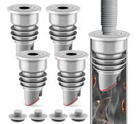 WANDGU Joint de Tuyau de Machine à Laver: 4 Pièces Bouchon Anti Odeur Machine à Laver avec Capuchon d'Étanchéité, Bouchon D'Étanchéité de Tuyau D'Évacuation pour Salles de Bains, Cuisines (Gris)