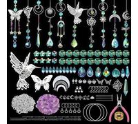 WANDGU Kit de bricolage en cristal attrape-soleil : décoration de fenêtre, carillon éolien, lot de 400 pièces Krista ll