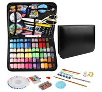 WANDGU Kit de couture de base avec 232 accessoires de couture : grand kit de couture professionnel, comprend du fil à coudre, des aiguilles, des ciseaux, des boutons, etc., kit de couture, accessoires