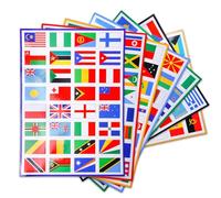 WANDGU Lot d'autocollants pour drapeaux de pays : 224 autocollants, petits drapeaux de pays sur 7 feuilles DIN A4, autocollants pour modélisme, valise, décoration (4,9 x 3,3 cm)