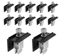 WANDGU Lot de 12 supports de panneau solaire - Pince d'extrémité : support de panneau solaire de 30 mm - Pince de bord avec clé - Support de panneau solaire réglable - Pince de bord pour montage de