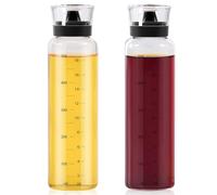 WANDGU Lot de 2 bouteilles d'huile d'olive de 500 ml : bouteilles vides avec couvercle supérieur en acier inoxydable, anti-fuite, bouteille d'huile d'olive avec entonnoir, bouteilles de vinaigre pour