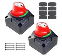 WANDGU Lot de 2 interrupteurs de batterie 12 V 24 V : interrupteur de coupure de batterie ON-OFF 12 V, interrupteur principal de batterie, interrupteur principal pour voiture, camion, bateau, yacht,