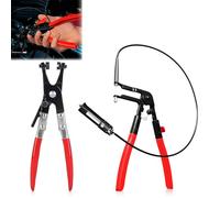 WANDGU Lot de 2 pinces pour colliers de serrage avec col droit, collier de serrage de voiture 650 mm avec arbre métallique pour réparations automobiles (rouge)