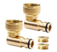WANDGU Lot de 2 raccords de robinet en laiton 1/2" et 3/4" : adaptateur de robinet, raccord de tuyau rotatif à 360°, filetage extérieur pour tuyaux d'arrosage, robinets