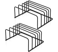 WANDGU Lot de 2 supports de planche à découper : support de planche à découper et support de couvercle avec système à 5 compartiments, support de planche à découper noir, peu encombrant pour la