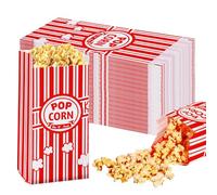 WANDGU Lot de 200 sacs à popcorn - 9 x 6 x 21 cm - Sacs en papier kraft rétro pour popcorn, boîtes à popcorn, accessoires pour bonbons, fêtes, célébrations de famille, cinéma,