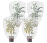 WANDGU Lot de 4 filets anti-insectes de 100 x 150 cm : filet de protection des plantes, avec cordon de serrage, filet de protection contre les oiseaux, le jardin, avec cordon de serrage, protection