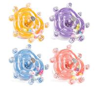 WANDGU Lot de 4 jouets pour perruches : roue rotative interactive colorée pour perroquets de petite et moyenne taille, calopsittes, conures