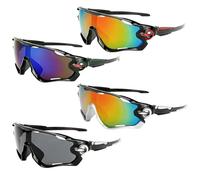 WANDGU Lot de 4 lunettes rapides : lunettes de soleil de sport polarisées hommes femmes, lunettes de vélo coupe-vent, lunettes de cyclisme pour cyclisme, moto, course, ski, alpinisme