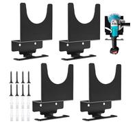 WANDGU Lot de 4 supports de meuleuse d'angle avec organiseur - Support mural pour rangement des outils, accessoires multifonctions, garage, atelier