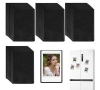 WANDGU Lot de 40 mini cadres photo magnétiques : 5,5 x 8,4 cm - Cadres magnétiques pour photos et cartes postales - Noir