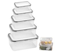 WANDGU Lot de 5 boîtes de rangement, sans BPA, passent au lave-vaisselle et au micro-ondes, boîtes de conservation, bols pour micro-ondes, réfrigérateur, congélateur, 5 tailles