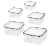 WANDGU Lot de 5 récipients micro-ondable de 400 ml, 800 ml, 1200 ml, 2000 ml et 3100 ml, Sans BPA, ces récipients conviennent également au bureau, aux pique-niques ou au camping