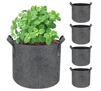 WANDGU Lot de 5 Sacs de Plantation de 20 L : Sacs de Plantation avec poignées, Sacs de plantatio n en Tissu Non tissé, Pots en Tissu épais Robuste pour Pommes de Terre, tomates et Fraises