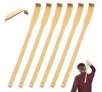 WANDGU Lot de 6 gratte-dos en bois de bambou : 40,6 cm Gratte-dos en bois de bambou avec long manche, masseur de dos portable pour soulagement immédiat des démangeaisons Corps pour les personnes