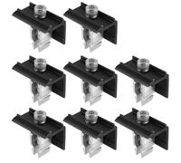 WANDGU Lot de 8 supports de panneau solaire Pince d'extrémité : 30 mm Support de panneau solaire Pince de bord avec clé à molette Support de panneau solaire réglable Pince de bord Noir pour montage de