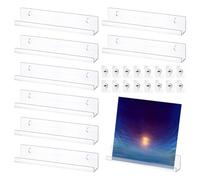 WANDGU Lot de 8 supports muraux pour disques vinyles : étagère murale en acrylique transparent de 30,5 cm, support mural, support de disque mural, étagère murale pour disques, album photo et objets de