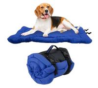 WANDGU Matelas Portable pour Chien: 90 x 60 cm Lit pour Chien Imperméable et Pliable, Confort et Douceur Lit de Voyage pour Chien pour Voyages en Plein Air, Canapé, Sol, Voiture, Herbe (Bleu)